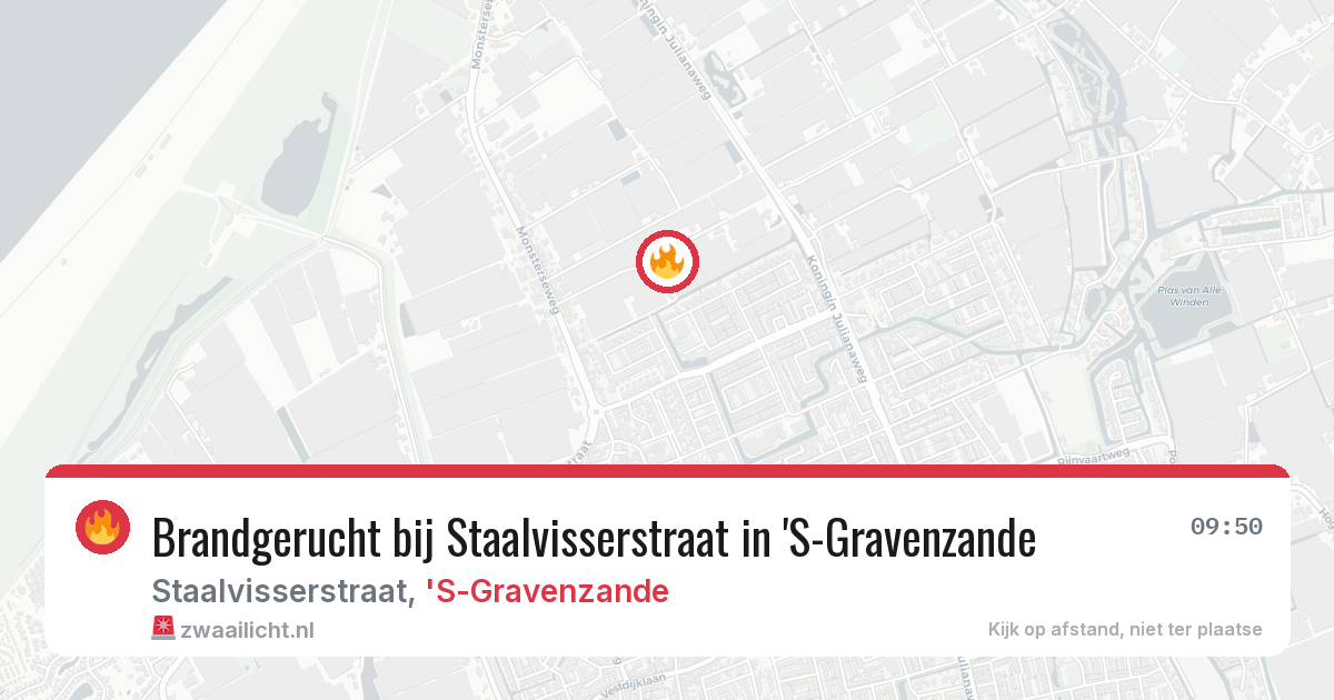 Brandgerucht bij Staalvisserstraat in 'S-Gravenzande — 17 jun 2026