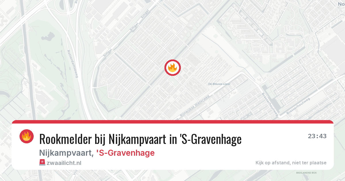 Rookmelder bij Nijkampvaart in 'S-Gravenhage — 1 jun 2026