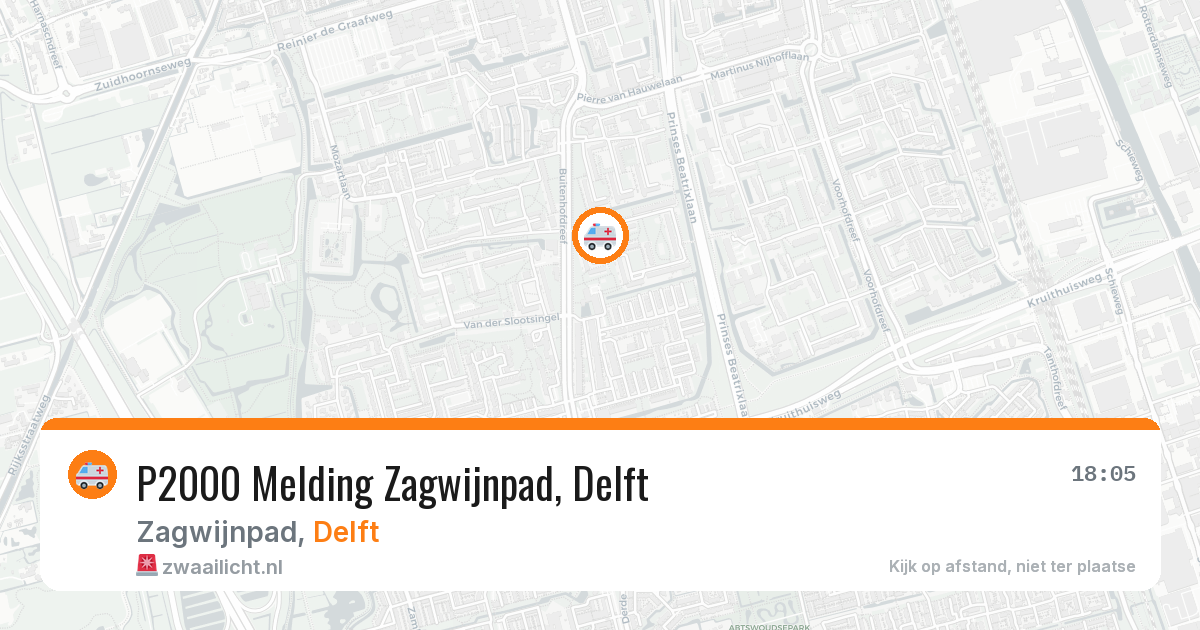 P2000 Melding Zagwijnpad, Delft — 29 mei 2026