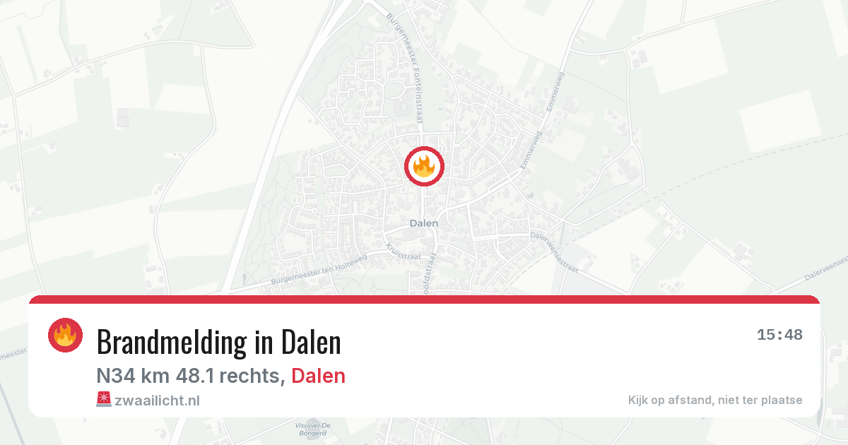 Brandmelding in Dalen — 26 jun 2026