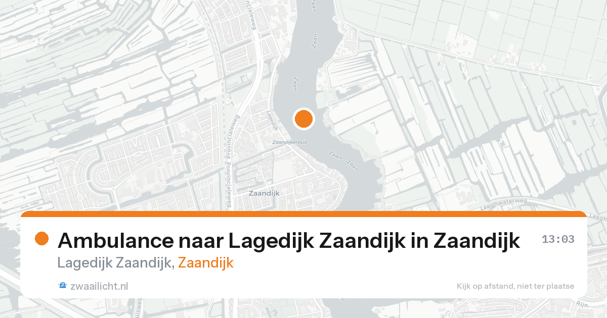 Ambulance naar Lagedijk Zaandijk in Zaandijk — 18 aug 2026