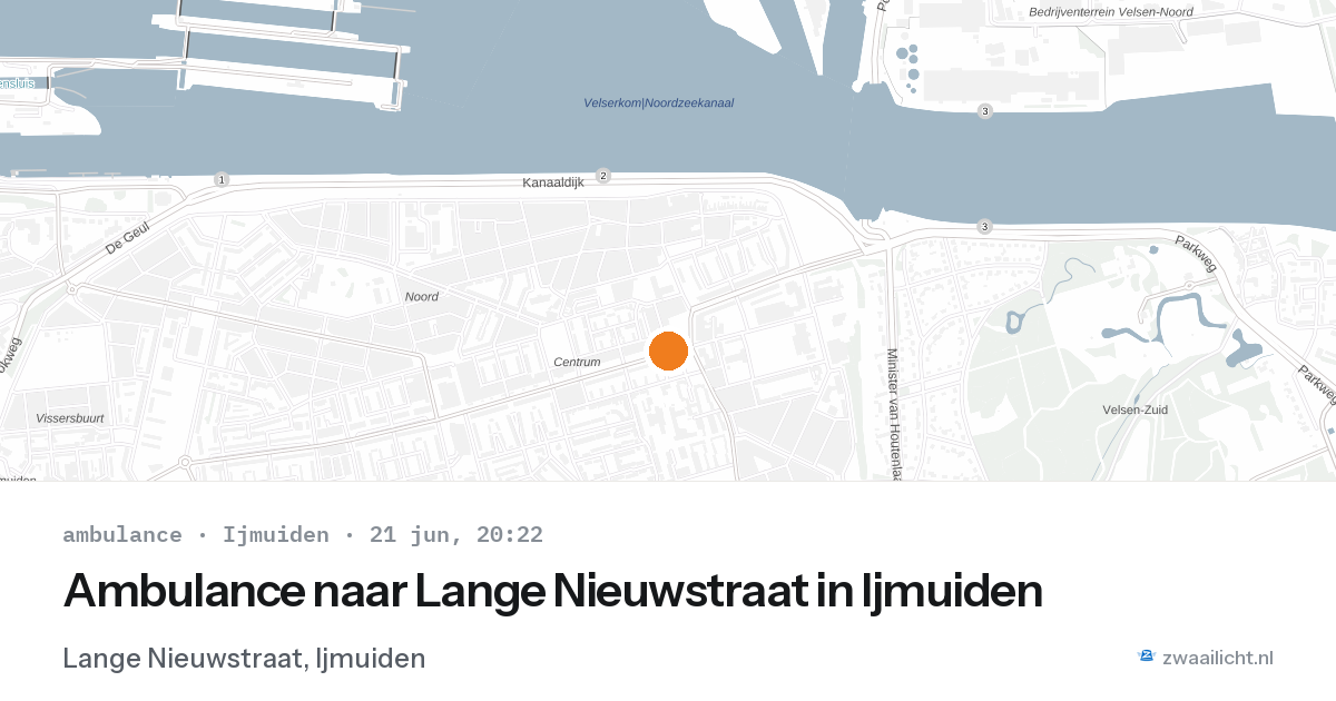 Ambulance naar Lange Nieuwstraat in Ijmuiden — 21 jun 2026