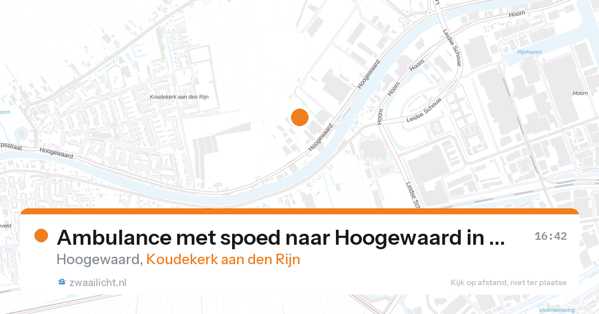 Ambulance met spoed naar Hoogewaard in Koudekerk aan den Rijn — 28 aug 2026