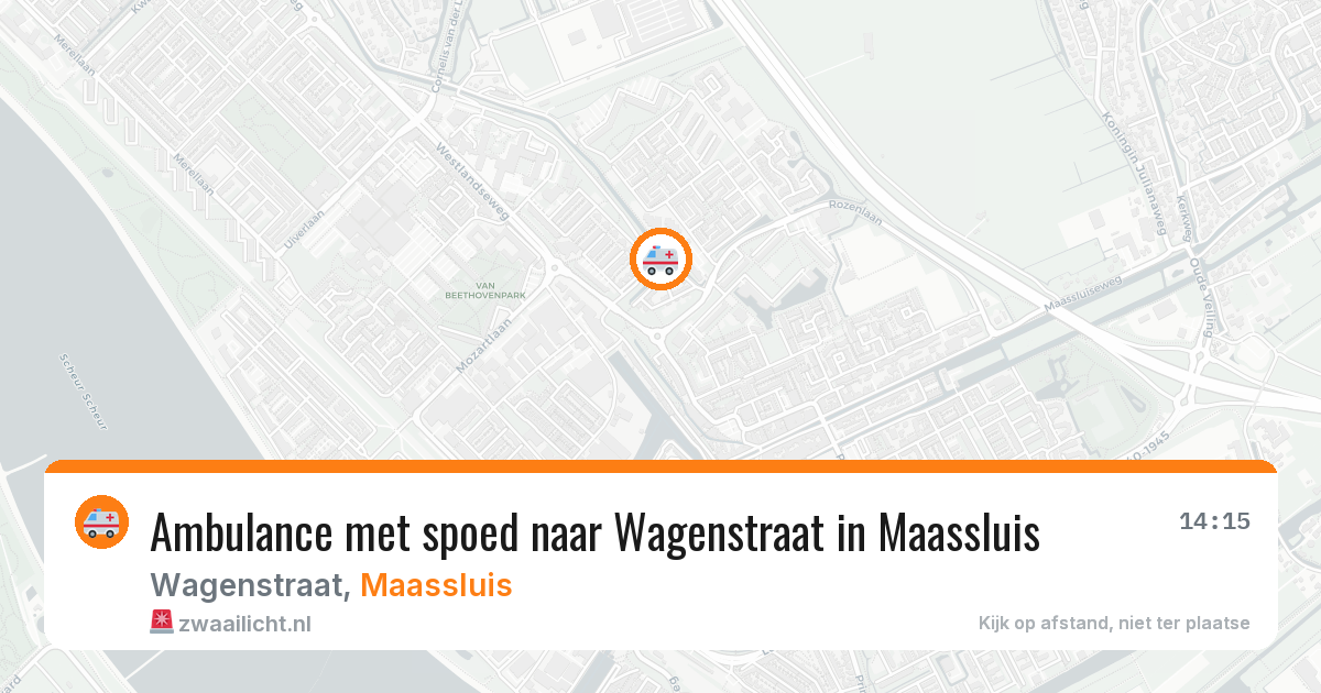 Ambulance met spoed naar Wagenstraat in Maassluis — 24 jun 2026