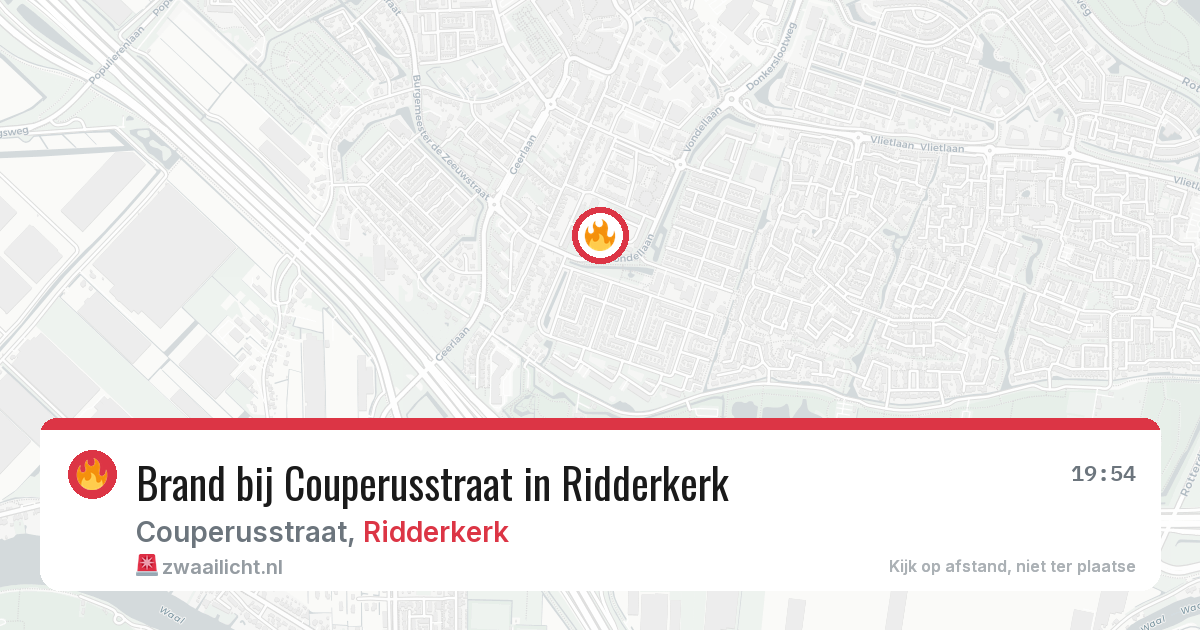 Brand bij Couperusstraat in Ridderkerk — 27 jun 2026