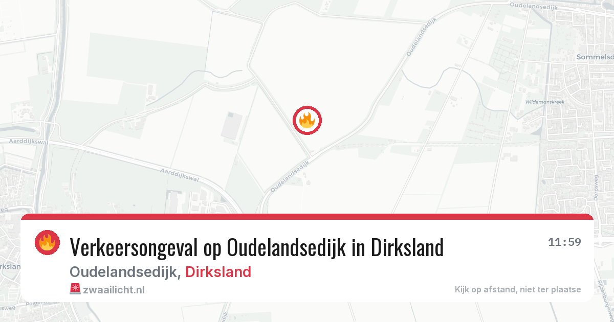 Verkeersongeval op Oudelandsedijk in Dirksland — 9 mei 2026