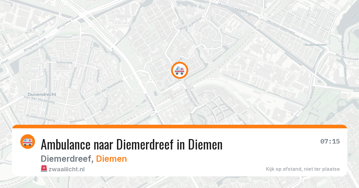 Ambulance naar Diemerdreef in Diemen — 11 mei 2026