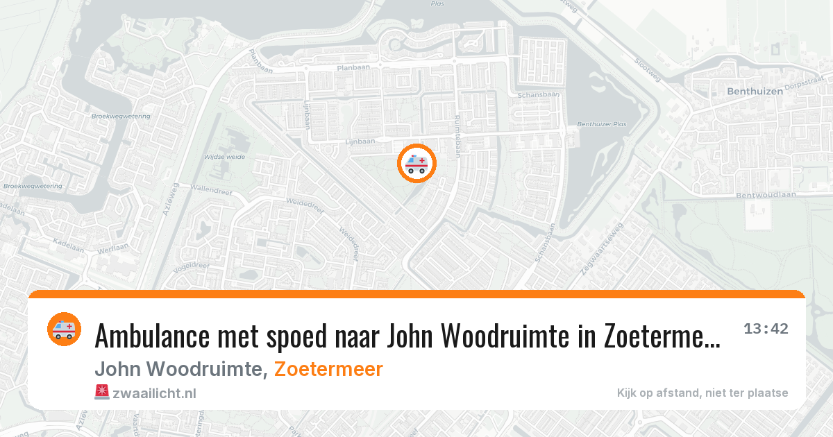 Ambulance met spoed naar John Woodruimte in Zoetermeer — 12 jul 2026