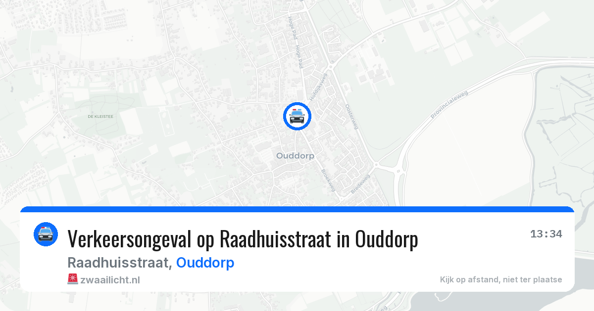 Verkeersongeval op Raadhuisstraat in Ouddorp — 17 jul 2026