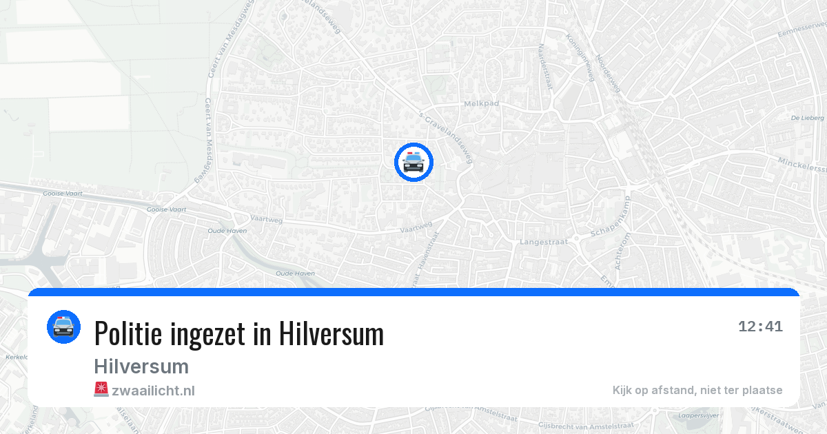 Politie ingezet in Hilversum — 13 aug 2026 | 🚨 Zwaailicht.nl