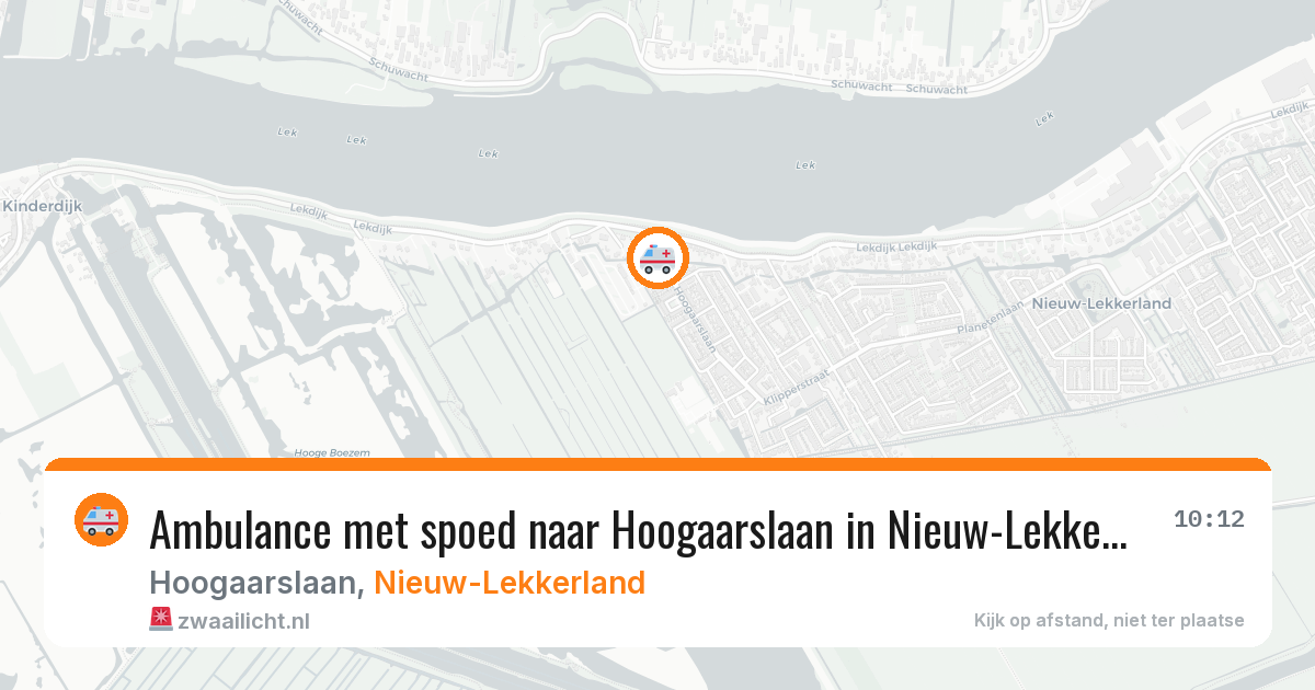 Ambulance met spoed naar Hoogaarslaan in Nieuw-Lekkerland — 9 apr 2026