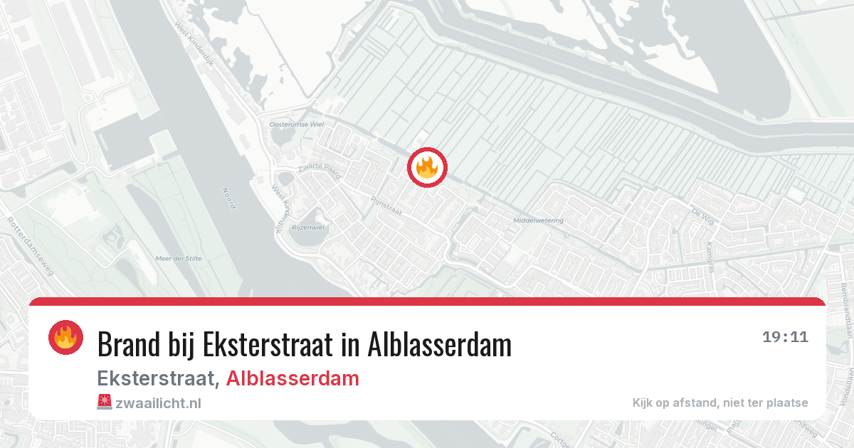 Brand bij Eksterstraat in Alblasserdam — 29 jul 2026