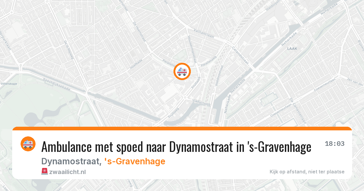 Ambulance met spoed naar Dynamostraat in 's-Gravenhage — 25 jun 2026