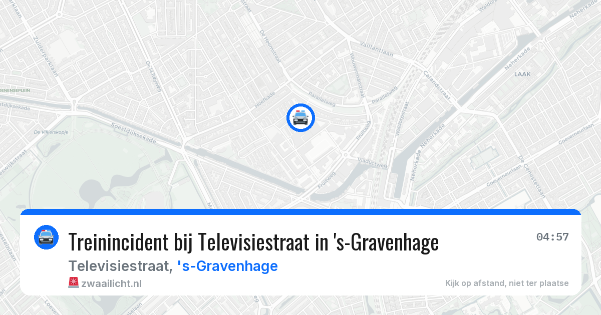 Treinincident bij Televisiestraat in 's-Gravenhage — 12 aug 2026