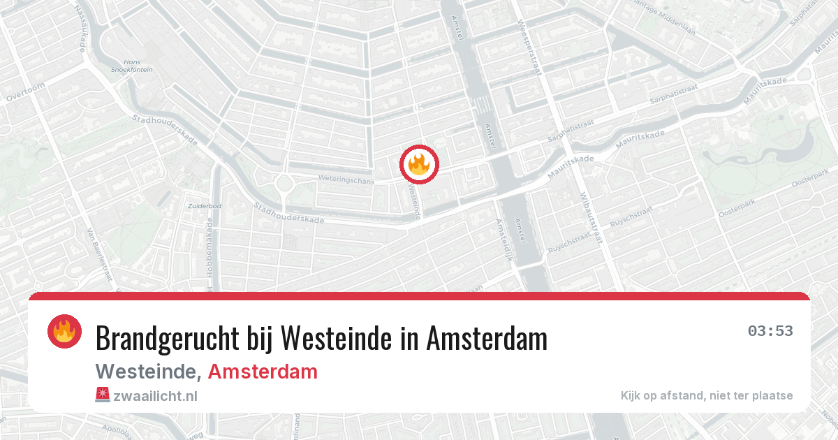 Brandgerucht bij Westeinde in Amsterdam — 24 apr 2026