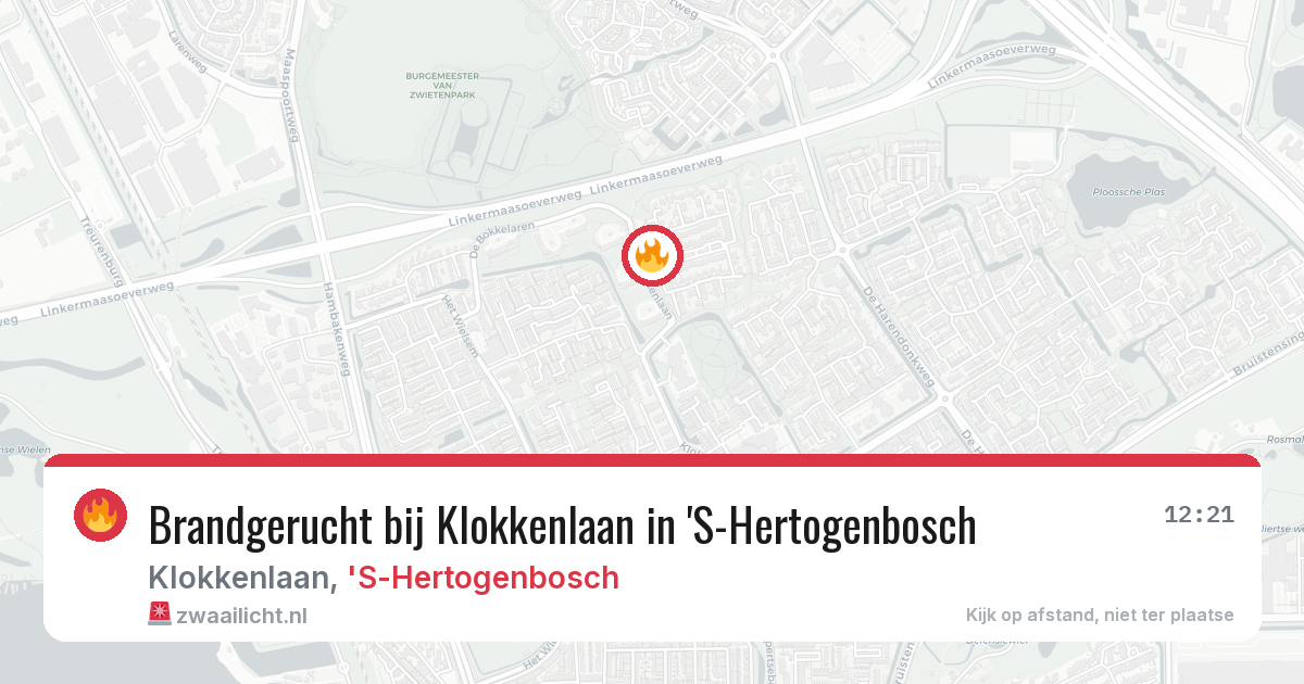 Brandgerucht bij Klokkenlaan in 'S-Hertogenbosch — 23 jul 2026
