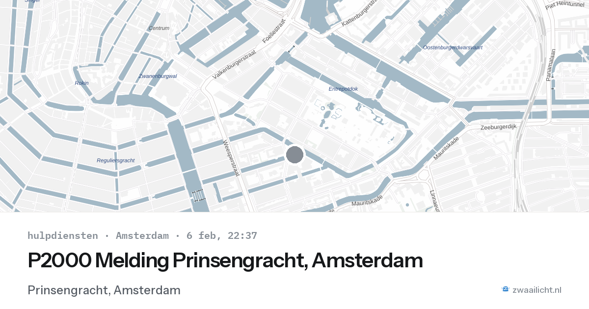 P2000 Melding Prinsengracht, Amsterdam — 6 feb 2026