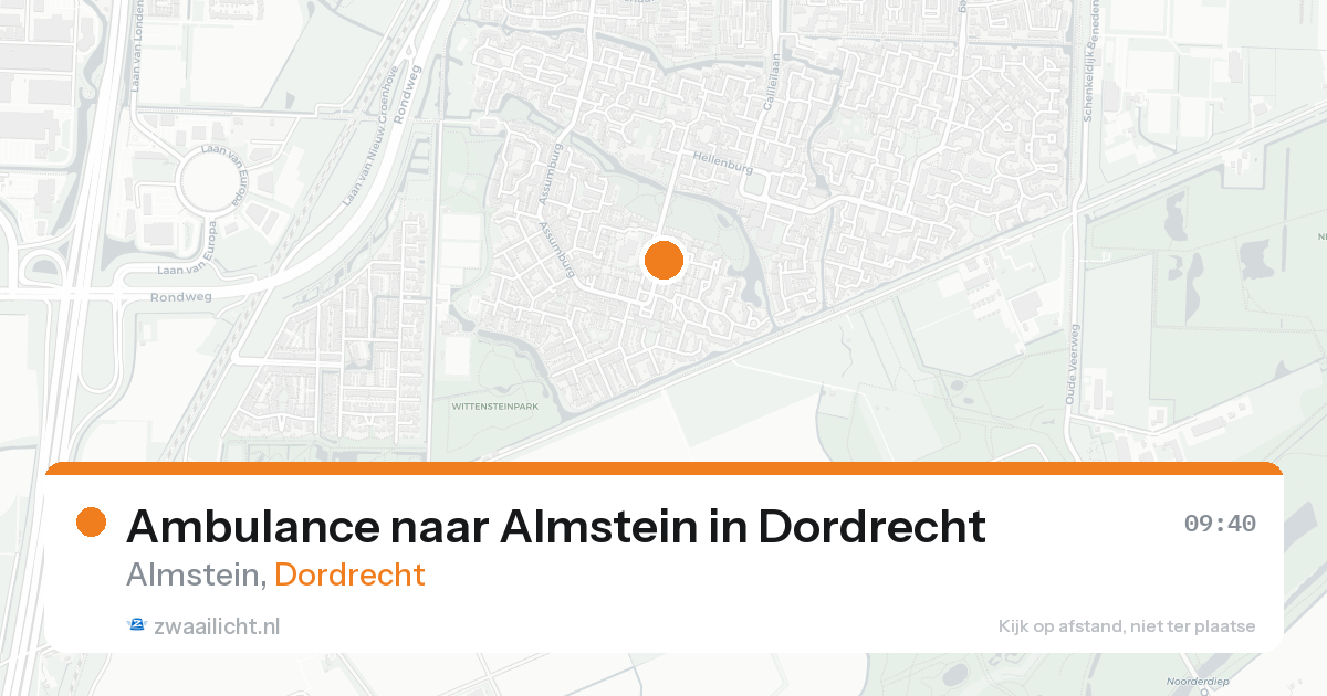 Ambulance naar Almstein in Dordrecht — 21 aug 2026