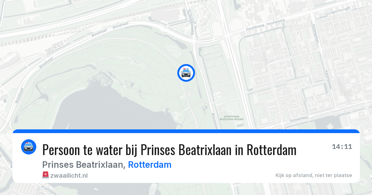 Persoon te water bij Prinses Beatrixlaan in Rotterdam — 10 aug 2026