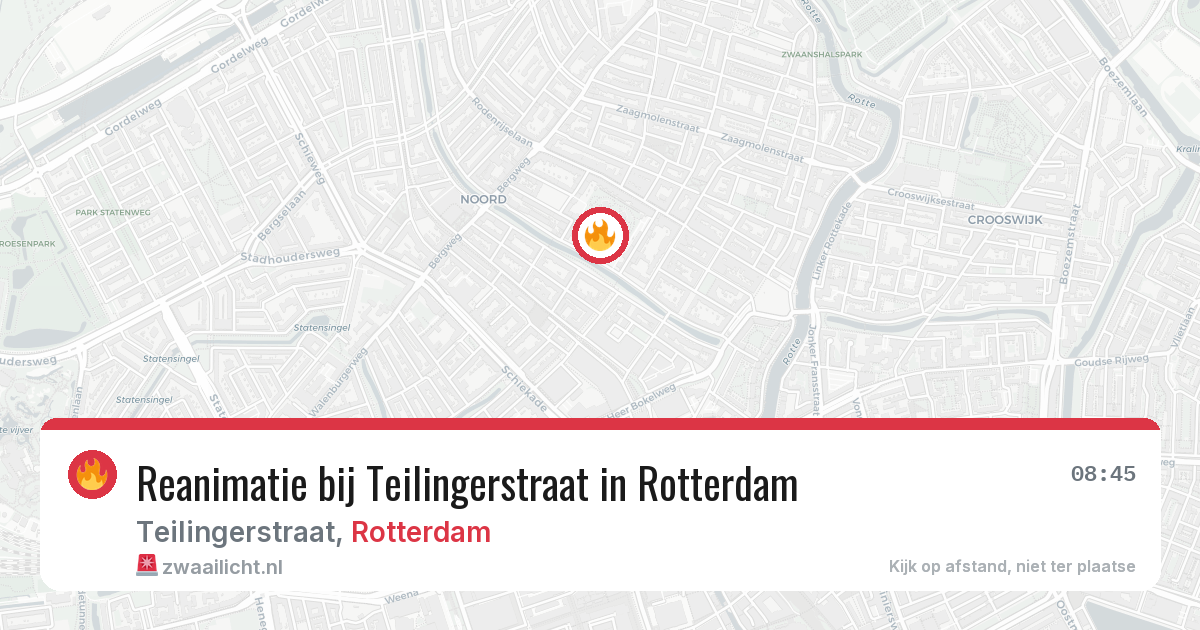 Reanimatie bij Teilingerstraat in Rotterdam — 17 mrt 2026
