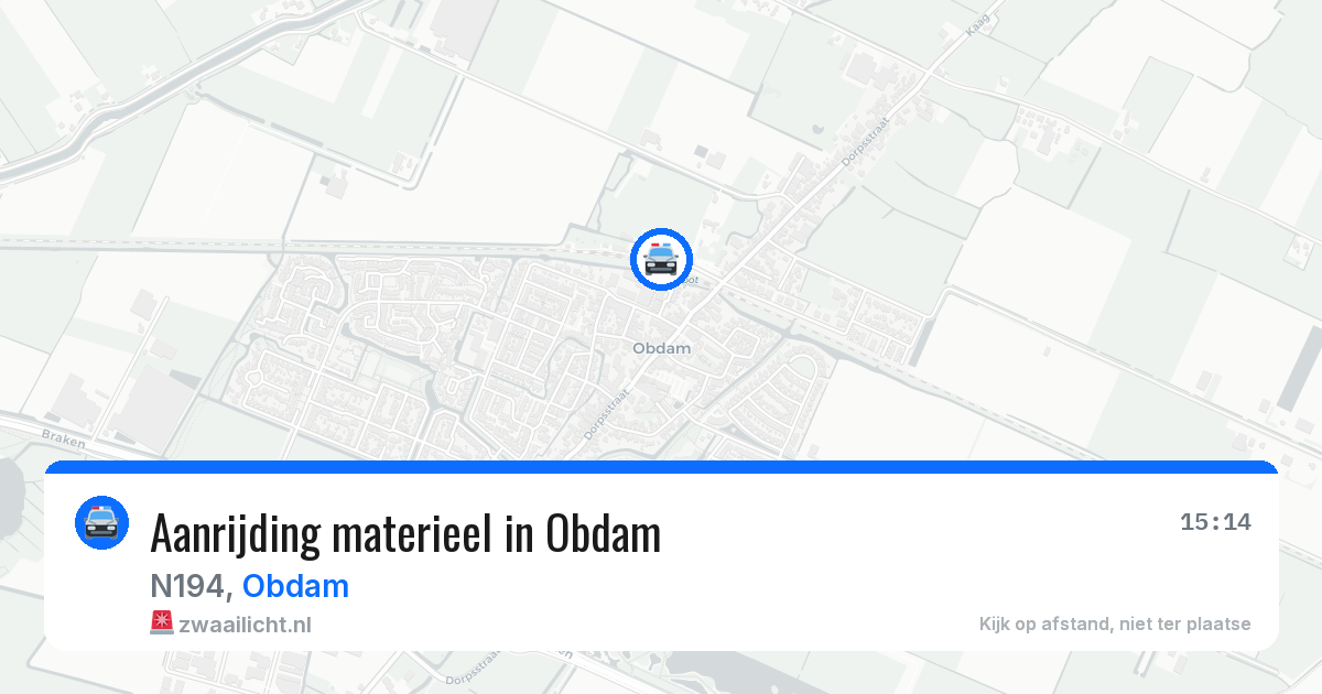 Aanrijding materieel in Obdam — 7 jul 2026