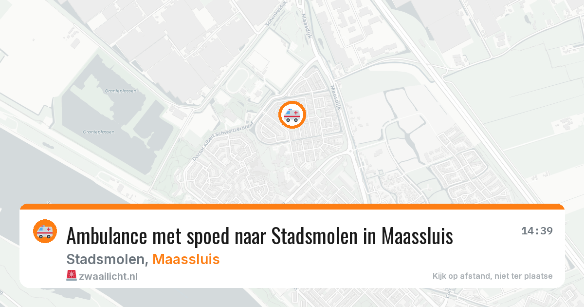 Ambulance met spoed naar Stadsmolen in Maassluis — 16 mei 2026