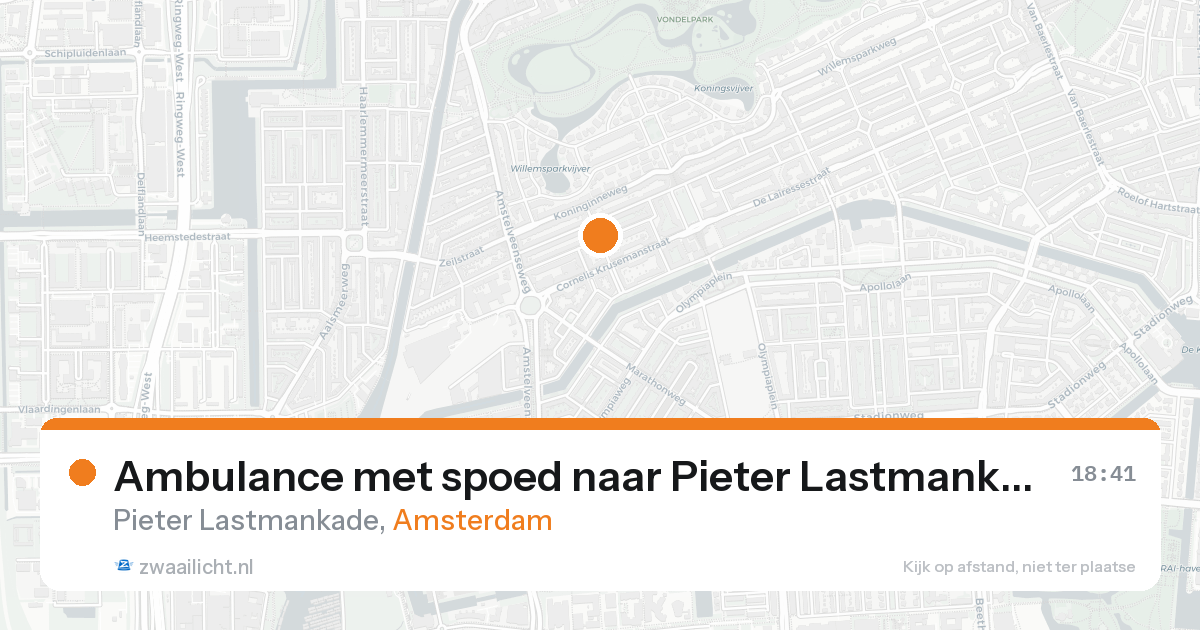 Ambulance met spoed naar Pieter Lastmankade in Amsterdam — 15 aug 2026