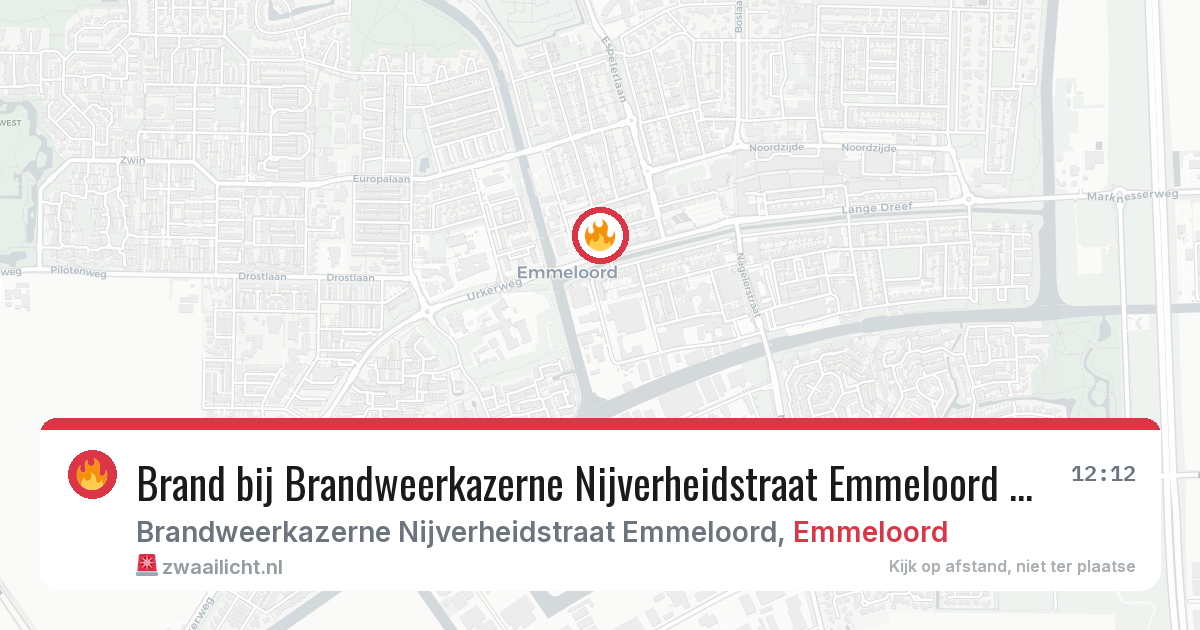 Brand bij Brandweerkazerne Nijverheidstraat Emmeloord in Emmeloord — 11 aug 2026
