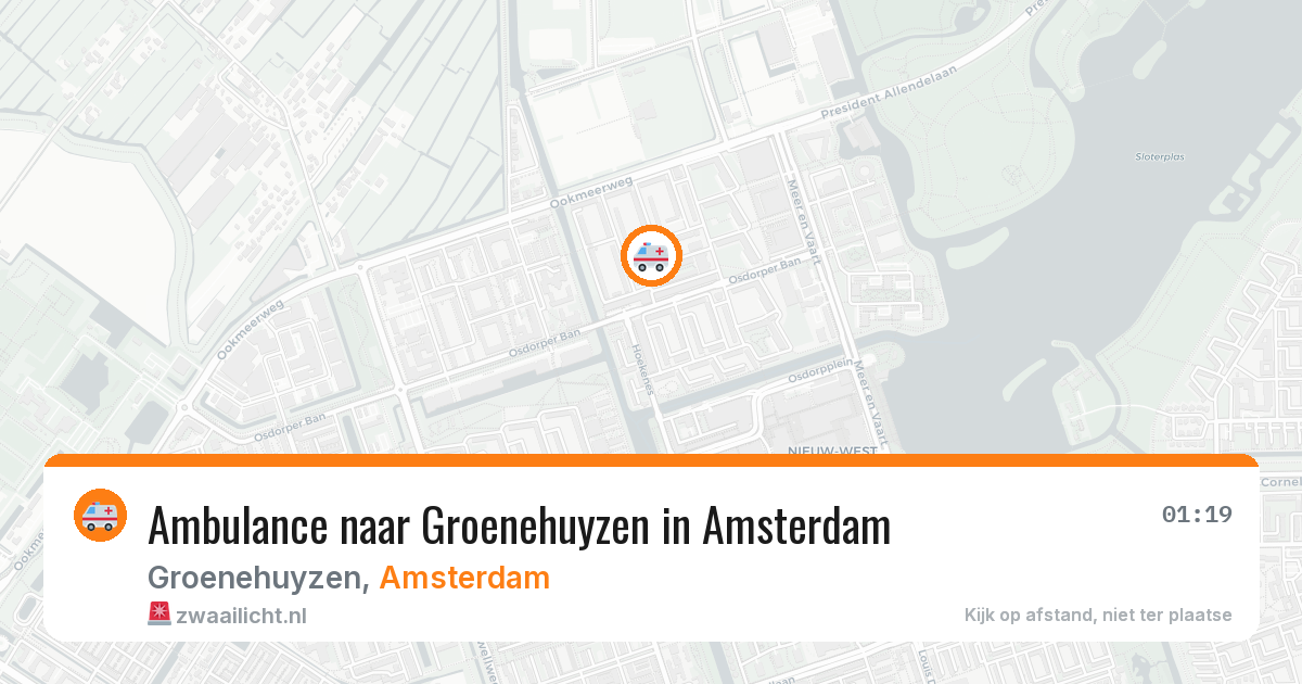 Ambulance naar Groenehuyzen in Amsterdam — 24 mei 2026
