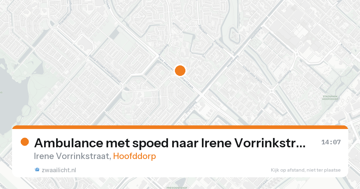Ambulance met spoed naar Irene Vorrinkstraat in Hoofddorp — 5 jun 2026