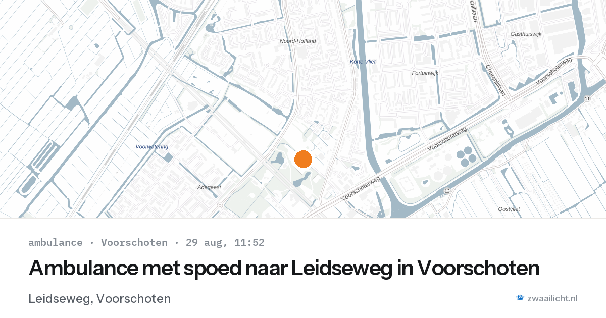 Ambulance met spoed naar Leidseweg in Voorschoten — 29 aug 2026