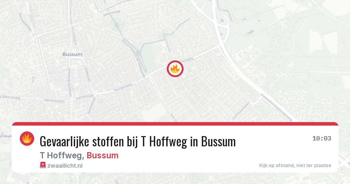 Gevaarlijke stoffen bij T Hoffweg in Bussum — 24 jun 2026