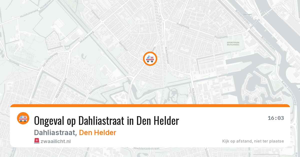 Ongeval op Dahliastraat in Den Helder — 8 mei 2026