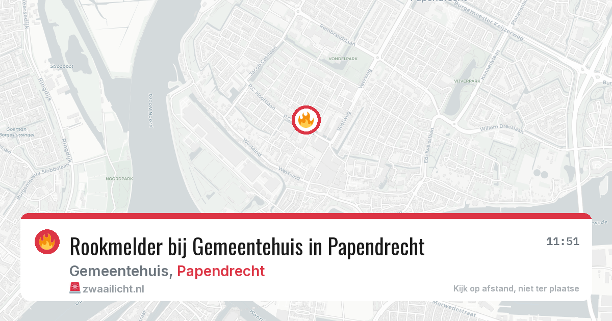 Rookmelder bij Gemeentehuis in Papendrecht — 23 jul 2026