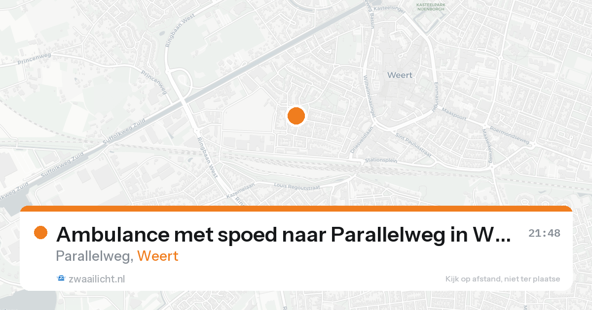 Ambulance met spoed naar Parallelweg in Weert — 17 aug 2026