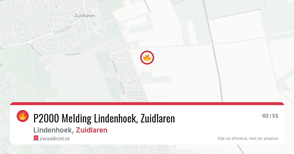 P2000 Melding Lindenhoek, Zuidlaren — 14 aug 2026