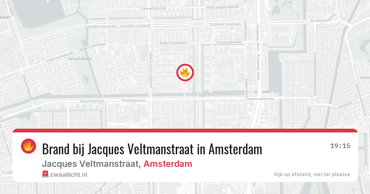 Brand bij Jacques Veltmanstraat in Amsterdam — 9 mei 2026