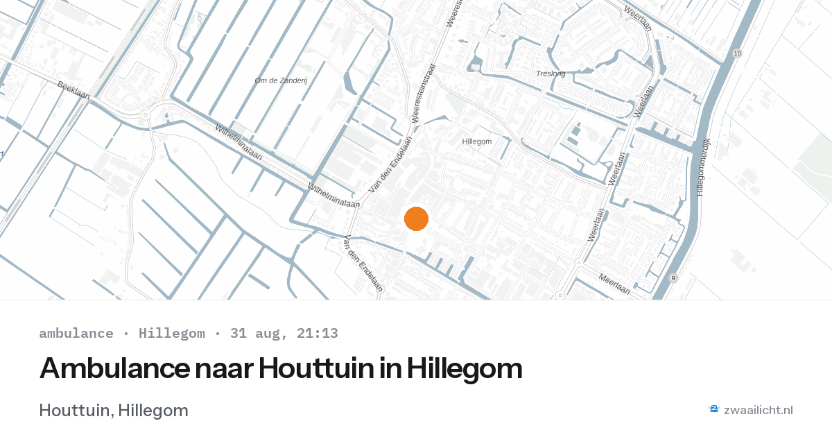 Ambulance naar Houttuin in Hillegom — 31 aug 2026