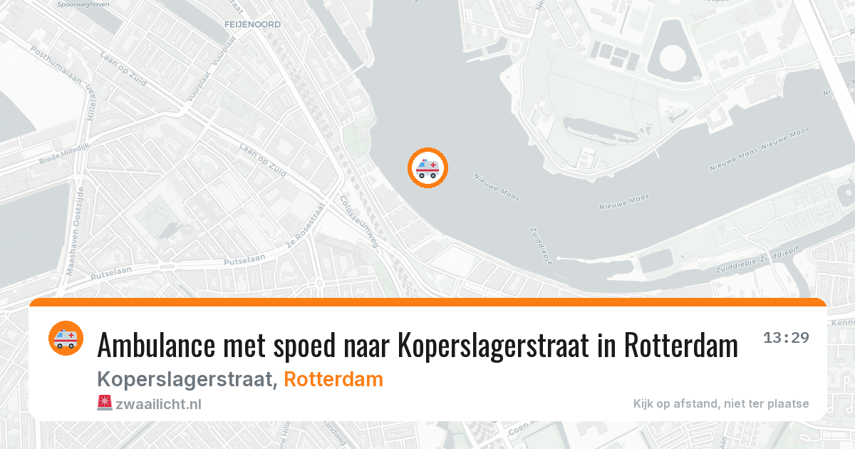 Ambulance met spoed naar Koperslagerstraat in Rotterdam — 22 mrt 2026