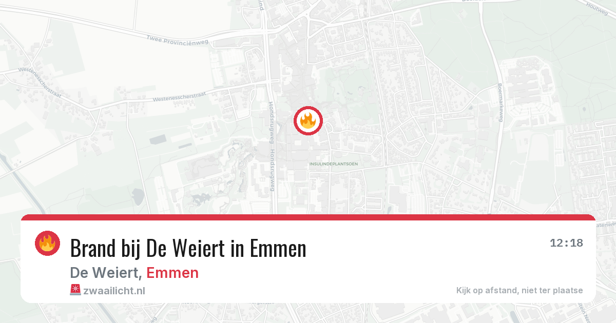 Brand bij De Weiert in Emmen — 17 jul 2026