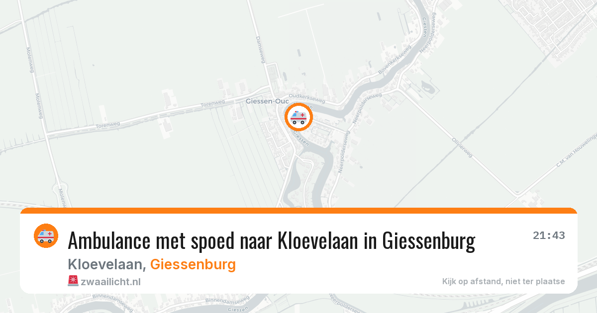 Ambulance met spoed naar Kloevelaan in Giessenburg — 21 jan 2026