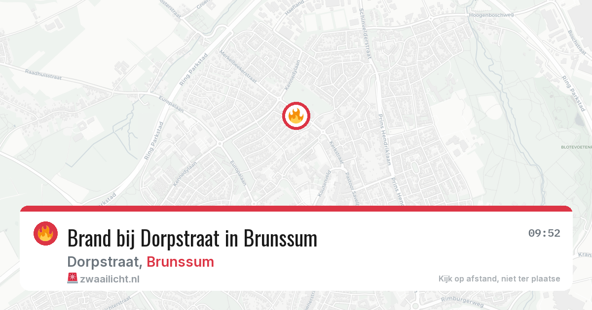 Brand bij Dorpstraat in Brunssum — 17 jun 2026