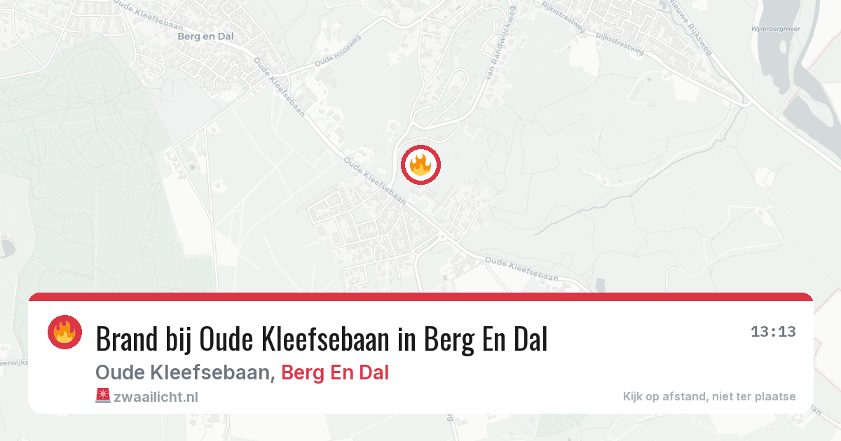 Brand bij Oude Kleefsebaan in Berg En Dal — 17 jun 2026