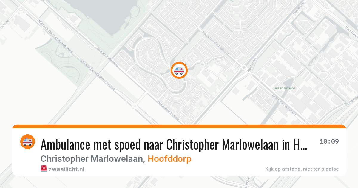 Ambulance met spoed naar Christopher Marlowelaan in Hoofddorp — 11 apr 2026
