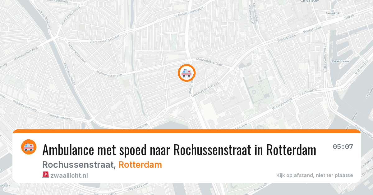 Ambulance met spoed naar Rochussenstraat in Rotterdam — 14 aug 2026