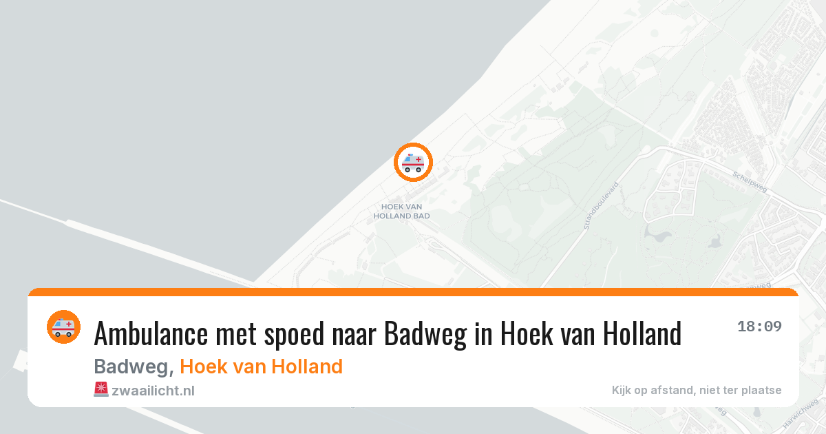 Ambulance met spoed naar Badweg in Hoek van Holland — 8 aug 2026