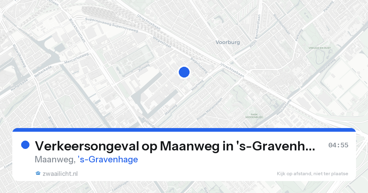 Verkeersongeval op Maanweg in 's-Gravenhage — 25 aug 2026