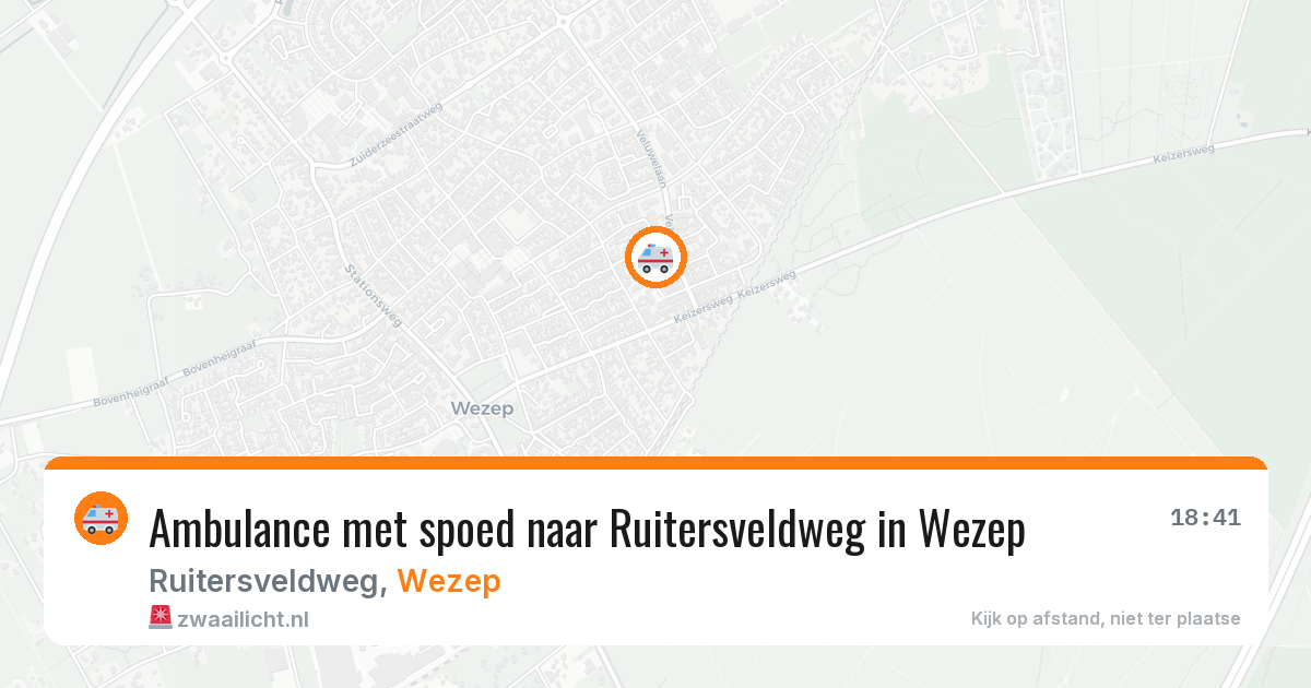 Ambulance met spoed naar Ruitersveldweg in Wezep — 7 jun 2026