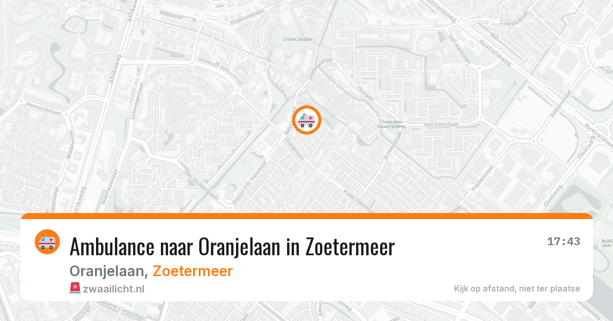 Ambulance naar Oranjelaan in Zoetermeer — 29 jul 2026