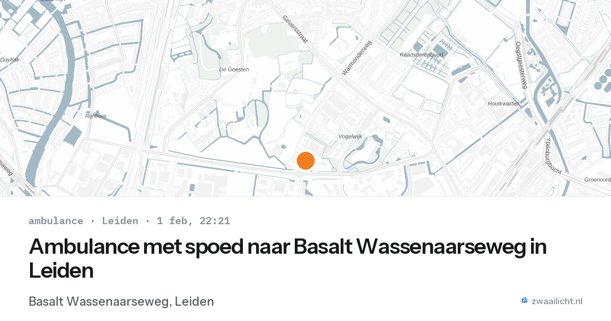 Ambulance met spoed naar Basalt Wassenaarseweg in Leiden — 1 feb 2026